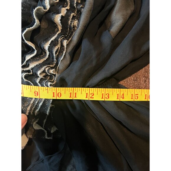 Robert Rodriguez XS Black Ruffled Blouse Women Coquette Victorian Work - Picture 11 of 12